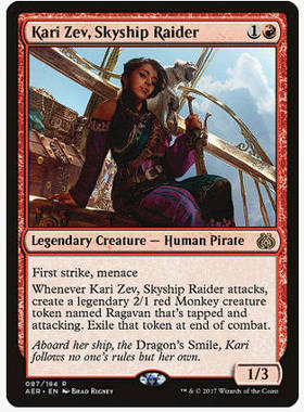 牌客窝 万智牌 飞船大盗卡丽泽夫 Kari Zev, Skyship Raider 金红