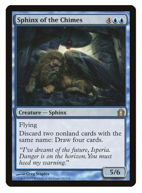 牌客窝 万智牌 鸣钟史芬斯 Sphinx of the Chimes 金 蓝