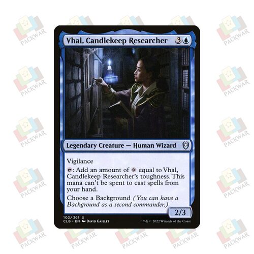 万智牌  烛堡研究员瓦洱 Vhal, Candlekeep Researcher 银 蓝色