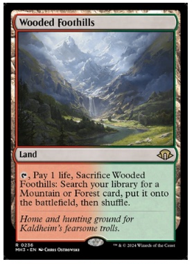 牌客窝 万智牌  繁茂丘陵 Wooded Foothills  金 地 闪