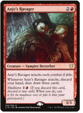 牌客窝 万智牌  安姬的噬血客 Anje's Ravager  金 红 英文