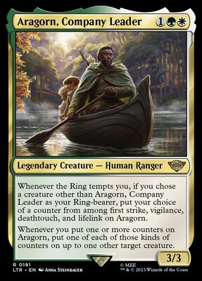 牌客窝 万智牌 远征队长阿拉贡 Aragorn, Company Leader 金 多色
