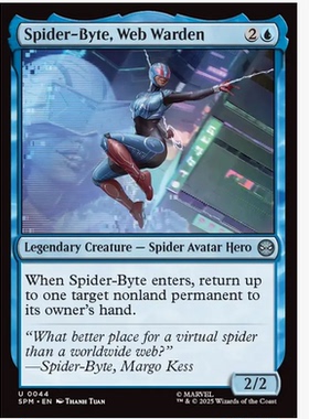 万智牌 罗网守护者极客蜘蛛侠 Spider-Byte, Web Warden 银 蓝色