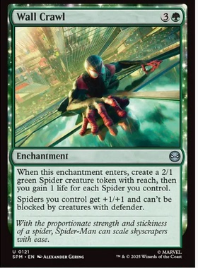 牌客窝 万智牌  爬墙而上 Wall Crawl 银 绿色