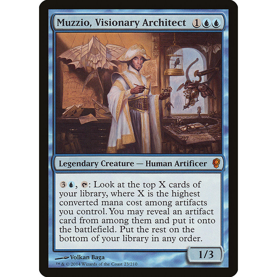 万智牌 创见构念师穆奇奥 Muzzio, Visionary Architect 金 蓝