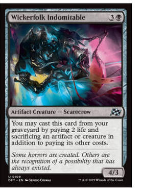 牌客窝 万智牌 无畏柳枝体 Wickerfolk Indomitable 银 黑