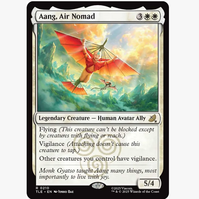 牌客窝 万智牌 气和族民安昂 Aang, Air Nomad 金 白色