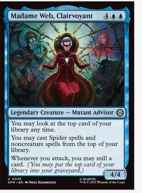 牌客窝 万智牌 千里眼蜘蛛夫人 Madame Web, Clairvoyant 银 蓝