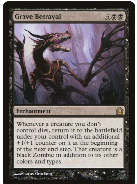 牌客窝 万智牌  坟场叛行  Grave Betrayal 金 黑