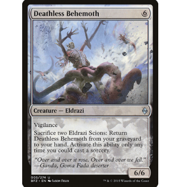 牌客窝 万智牌 不亡贝西摩斯 Deathless Behemoth 银 神器 中 BFZ