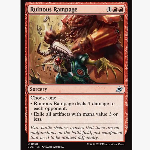 牌客窝 万智牌  毁坏狂愤 Ruinous Rampage 银 红色