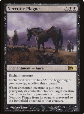 牌客窝 万智牌  溃疽疫病  Necrotic Plague 金 黑