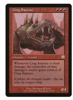 牌客窝 万智牌 峭壁蜥 Crag Saurian 金 红