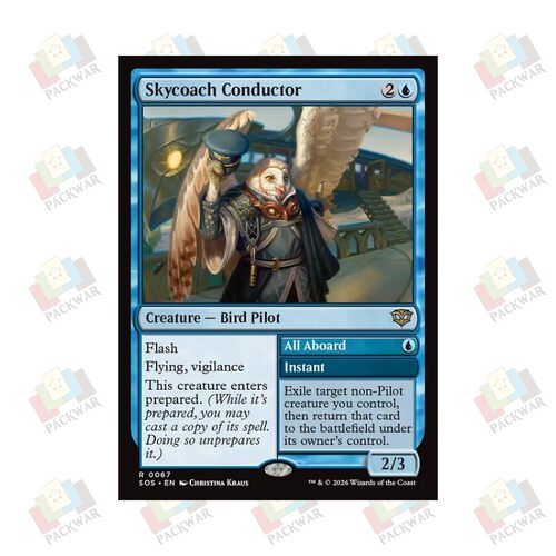 牌客窝 万智牌 翔运车掌 Skycoach Conductor 金 蓝 闪