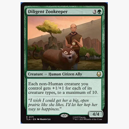 牌客窝 万智牌 勤奋的动物管理员 Diligent Zookeeper 金 绿