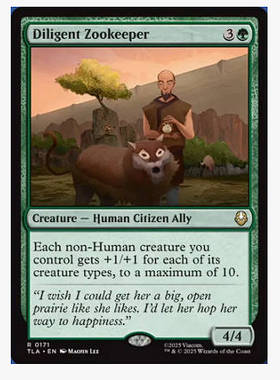 牌客窝 万智牌 勤奋的动物管理员 Diligent Zookeeper 金 绿