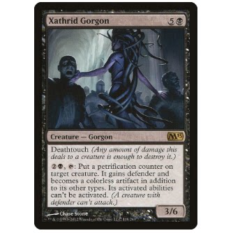 牌客窝 万智牌  札兹离蛇发妖  Xathrid Gorgon  金 黑 英文