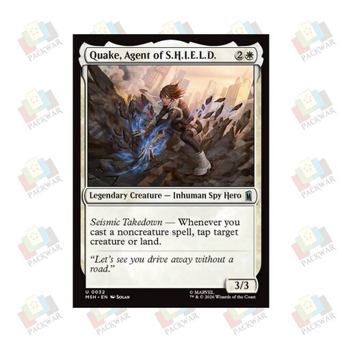 万智牌 神盾局特工震波女 Quake, Agent of S.H.I.E.L.D. 银 白闪