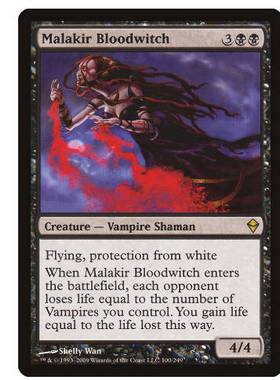 牌客窝 万智牌 马拉奇血祭师 Malakir Bloodwitch 金 黑 闪