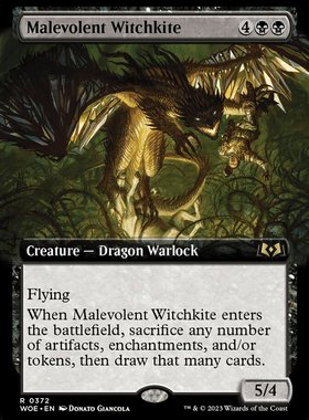 牌客窝 万智牌 恶毒残虐巫 Malevolent Witchkite 金 黑