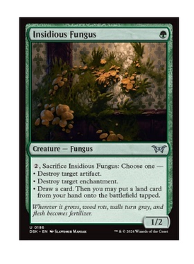 牌客窝 万智牌 隐伏真菌 Insidious Fungus 银 绿色 闪