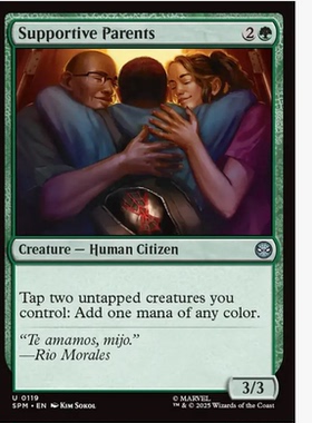 牌客窝 万智牌 开明双亲 Supportive Parents 银 绿色