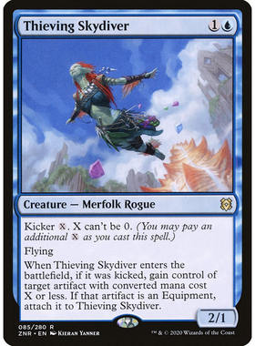 牌客窝 万智牌 跃空窃贼 Thieving Skydiver 金 蓝