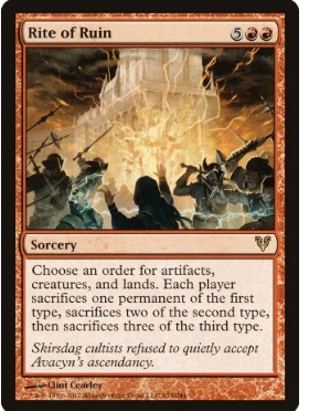 牌客窝 万智牌  毁弃仪式  Rite of Ruin  金 红 英文