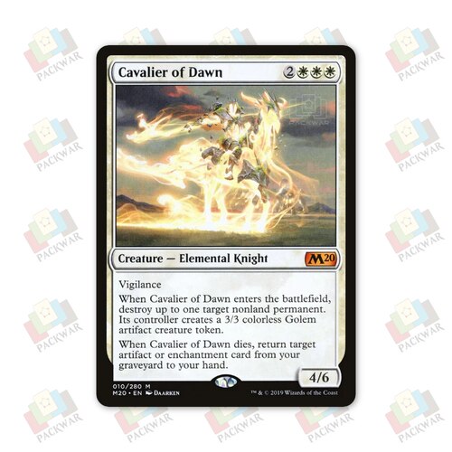 牌客窝 万智牌 曙光骁骑 Cavalier of Dawn 秘稀 白 闪