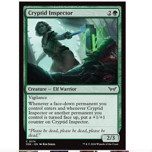 牌客窝 万智牌 奇妖巡检员 Cryptid Inspector 铁 绿
