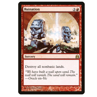 牌客窝 万智牌  化为废墟 Ruination  金 红