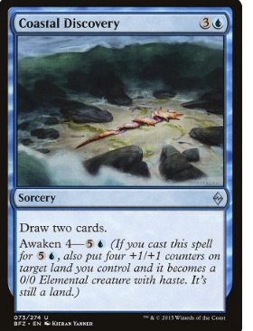 牌客窝 万智牌  海岸发现 Coastal Discovery 银 蓝色 简中 BFZ