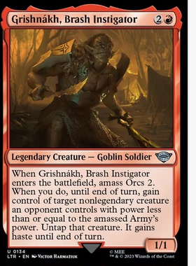 万智牌 争斗傲领格里什纳赫 Grishnákh,Brash Instigator 银 红