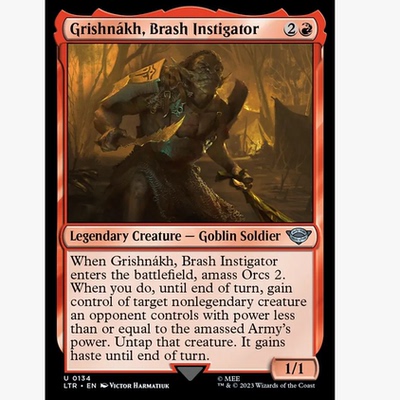 万智牌 争斗傲领格里什纳赫 Grishnákh,Brash Instigator 银 红
