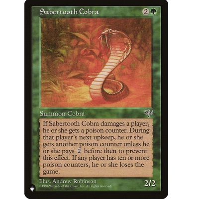 牌客窝 万智牌  剑齿眼镜蛇  Sabertooth Cobra  铁 绿