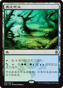 牌客窝 万智牌 Flooded Grove 潮没树丛 金 地 闪
