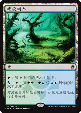 牌客窝 万智牌 Flooded Grove 潮没树丛 金 地 闪