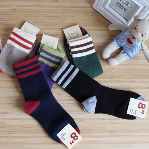 袜子女韩国进口条纹原宿中筒袜