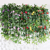 仿真花玫瑰绢花藤条壁挂假花束蔷薇花藤条花装 饰花藤吊兰仿真花束