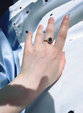 【BW宝石】银镶蛋面托帕石戒指，带证书