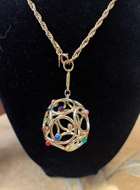 【BW中古】“石矶娘娘”款彩色宝石镂空项链，沙拉考文垂打标