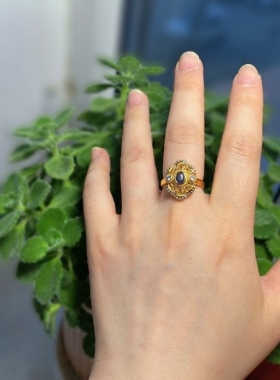 【BW宝石】皇家蓝蓝宝石戒指，配石莫桑钻，带证书，全新