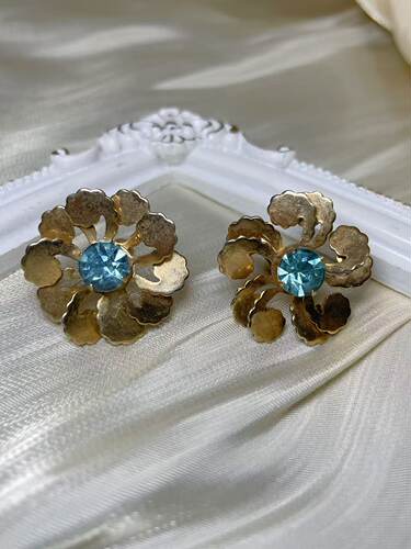 【BW中古】风车花朵款耳夹