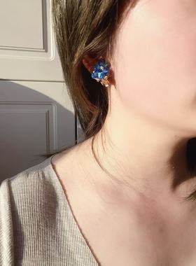 【BW中古】中古PAT品牌宝蓝色串珠耳夹