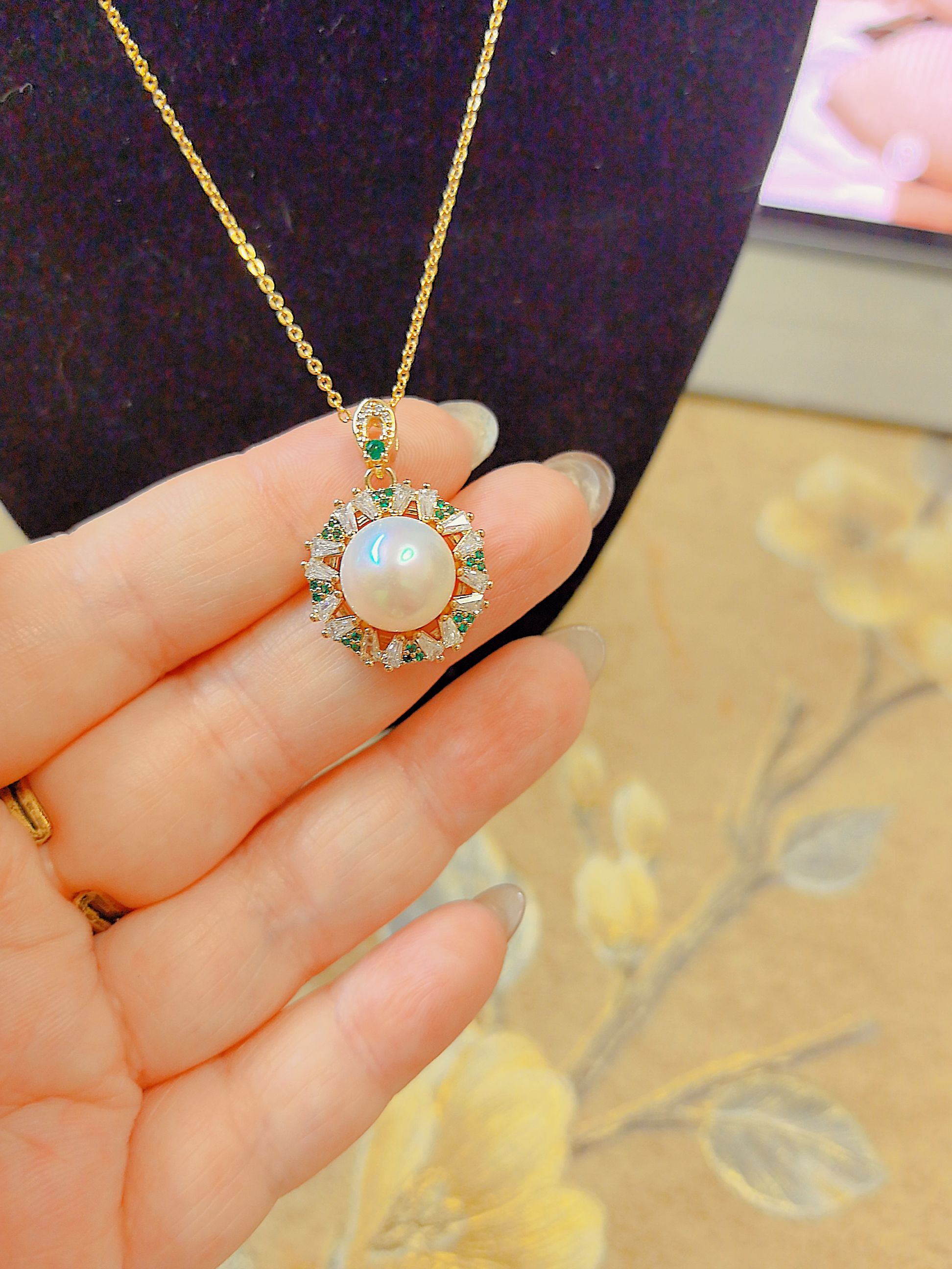 【BW珍珠】清库存捡漏13mm天然珍珠吊坠配链子,14k注金925银