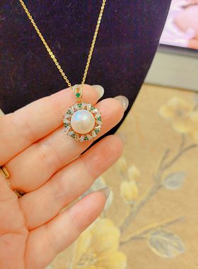 【BW珍珠】清库存捡漏13mm天然珍珠吊坠配链子，14k注金925银