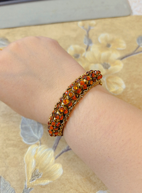 【BW中古】西德茶晶手镯，手围16-17最大到18，弹力开扣，品相好