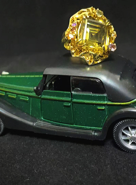 【BW宝石】纯净体暴力黄水晶戒指，豪镶活口，少见难得