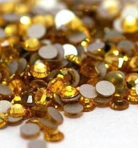 金黄色 正品国贸A钻50颗特价平底钻手机美容 超闪高品质银底