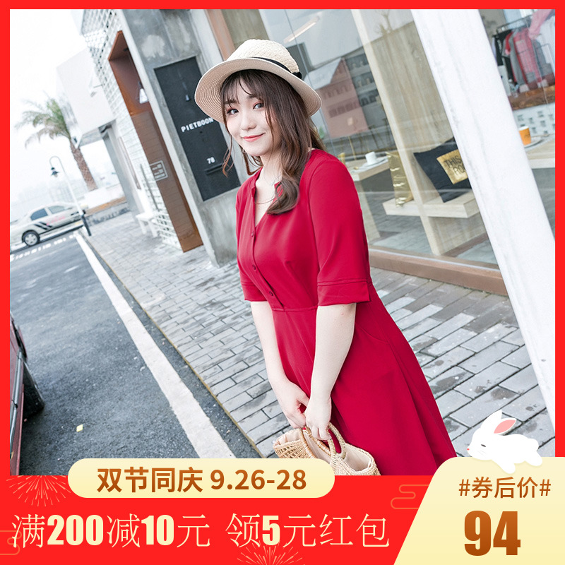 腰粗遮肚減齡新款韓版顯瘦女裝修身大碼秋款連衣裙秋季微胖mm洋氣